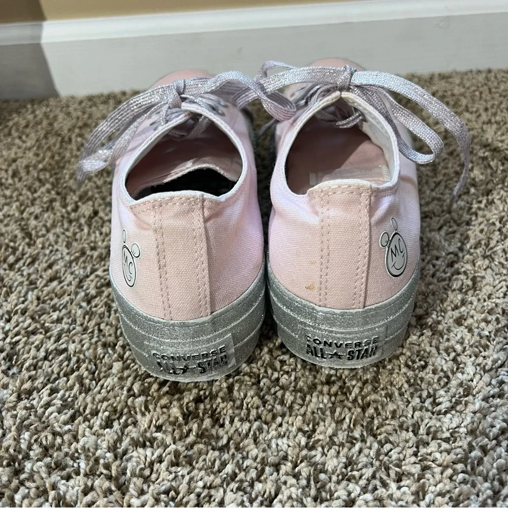 Converse Pink and Silver Low-Top Sneakers - Picture 3 of 8